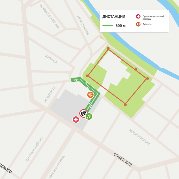Схема трассы  600 м